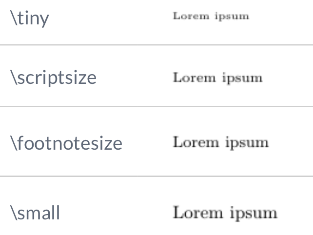 Font sizes in LaTeX